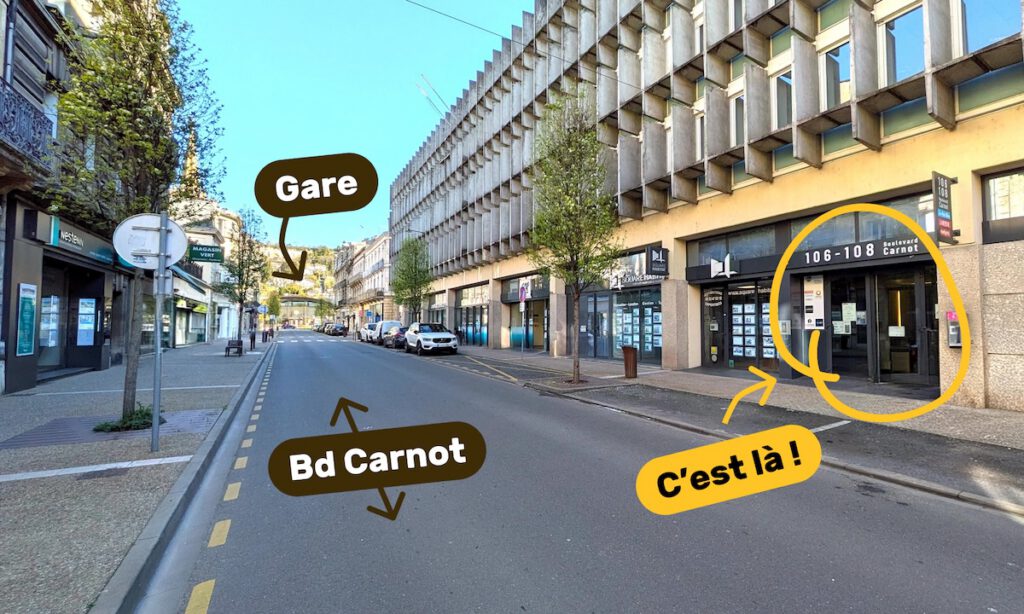 Photo de l'emplacement du coworking au 108 Boulevard Carnot